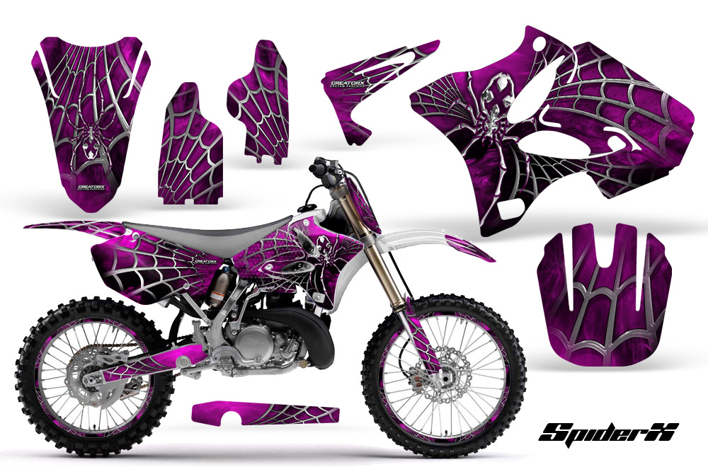 Yamaha YZ125-YZ250 02-12 Graphics Kit SpiderX Pink WB NP Rims